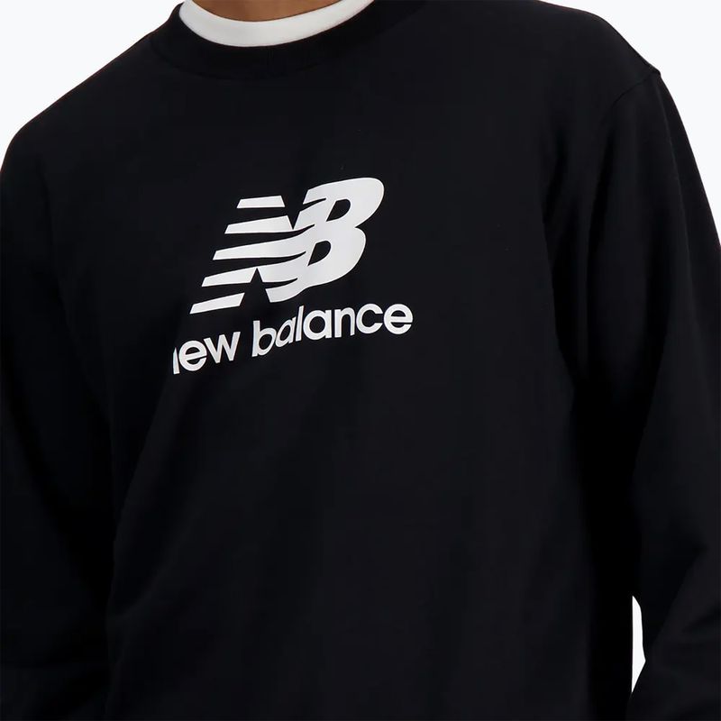 Men's New Balance Stacked Logo French Terry Crew sweatshirt black 4