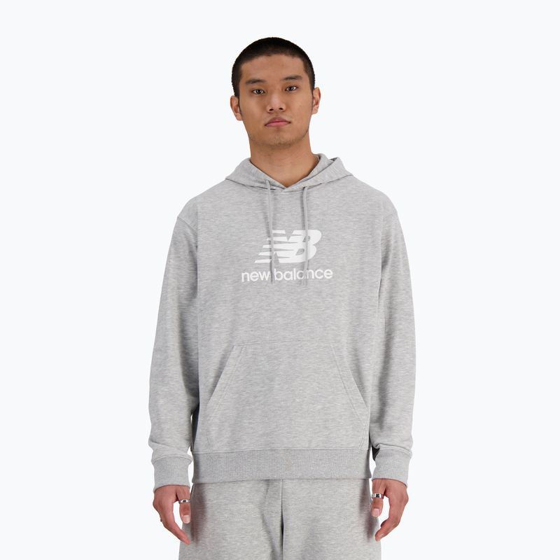 Men's New Balance Stacked Logo French Terry Hoodie athletic grey 7