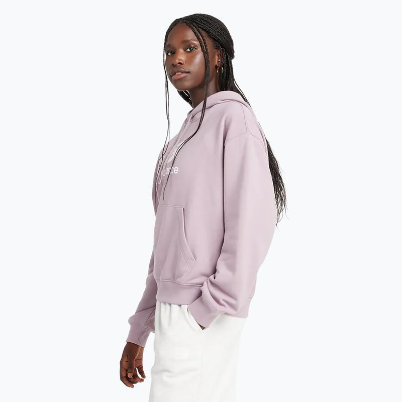 Women's New Balance French Terry Stacked Logo Hoodie icewine 3