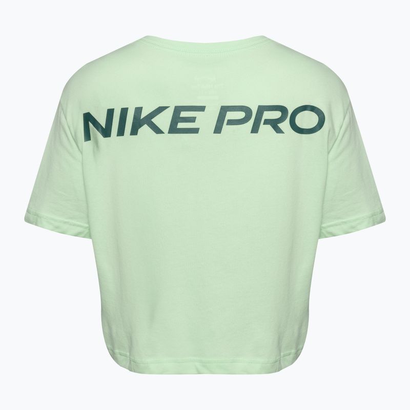 Women's training t-shirt Nike Pro Dri-Fit Cropped vapour green 2