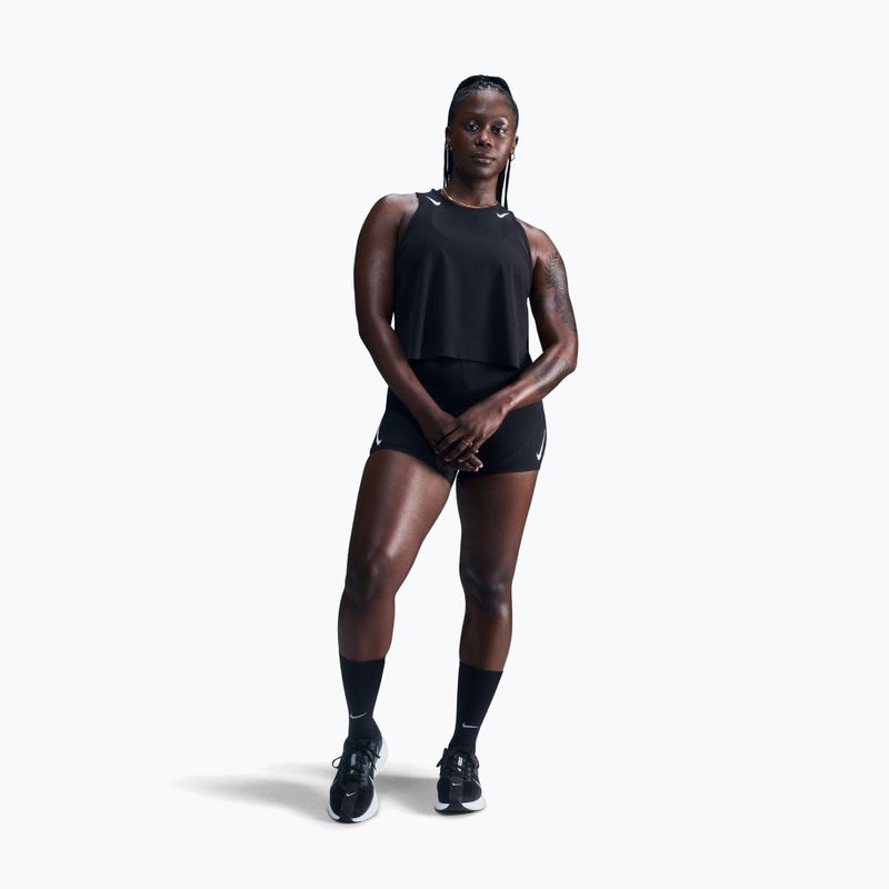 Women's running top Nike AeroSwift Dri-Fit ADV Cropped Tank Top black/white 2