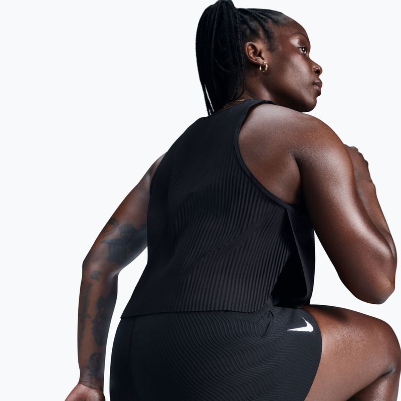 Women's running top Nike AeroSwift Dri-Fit ADV Cropped Tank Top black/white 6