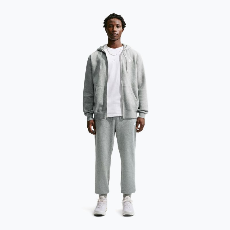 Men's trousers Nike Club French Terry Joggers dark grey heather/light smoke grey/white 2