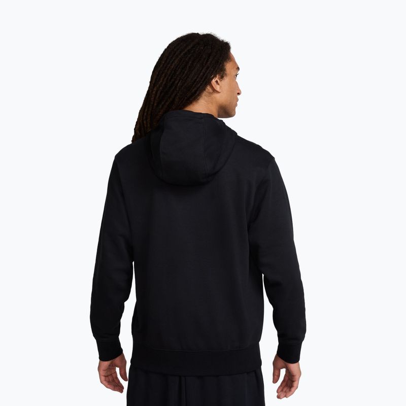 Men's sweatshirt Nike Club French Terry Pullover Hoodie black/black/white 3
