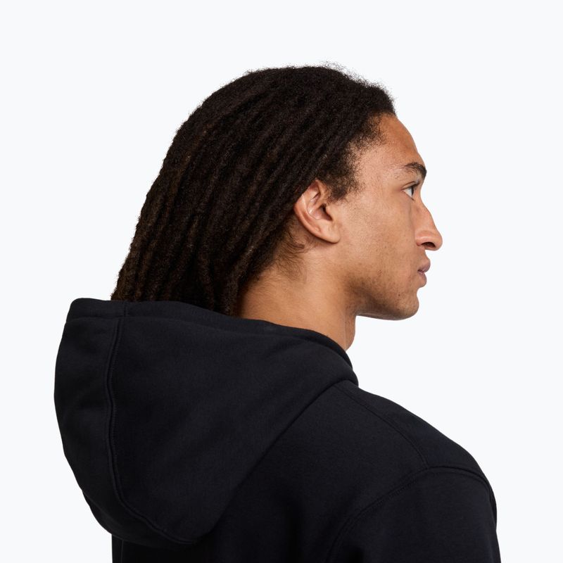 Men's sweatshirt Nike Club French Terry Pullover Hoodie black/black/white 5