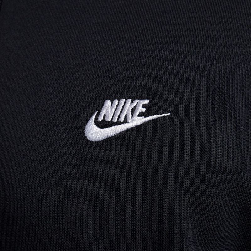Men's sweatshirt Nike Club French Terry Pullover Hoodie black/black/white 6
