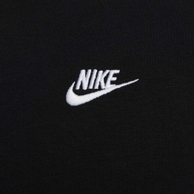 Men's sweatshirt Nike Club FZ Hoodie black/black/white 7