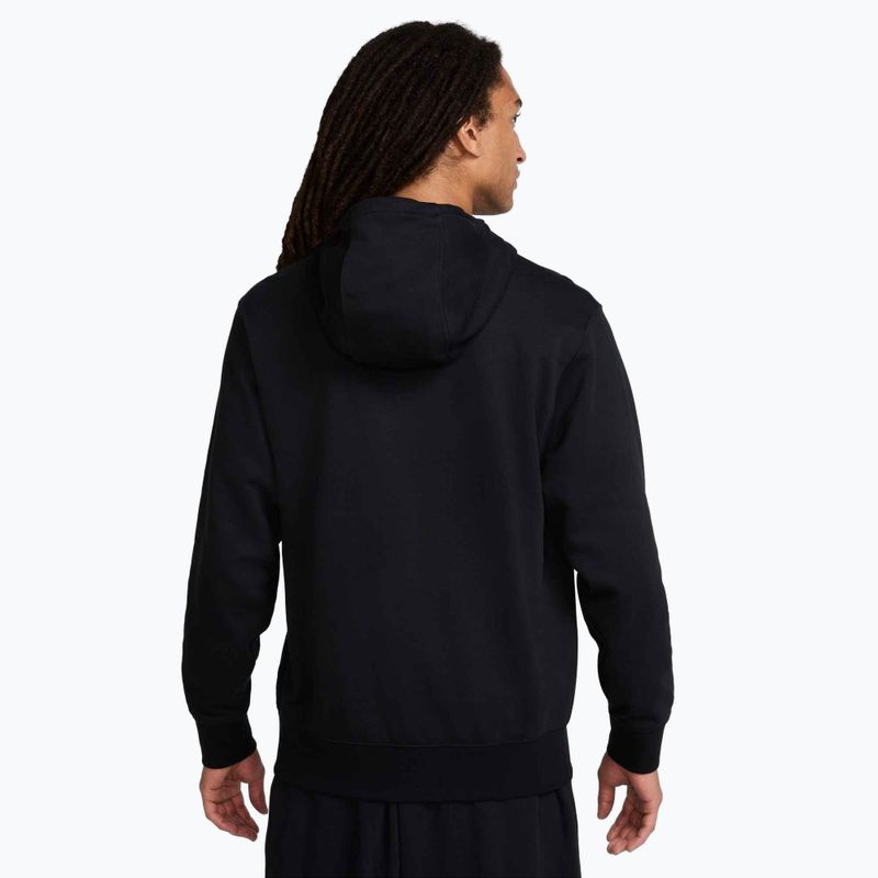 Men's sweatshirt Nike Club French Terry Pullover Hoodie black/black/white 3