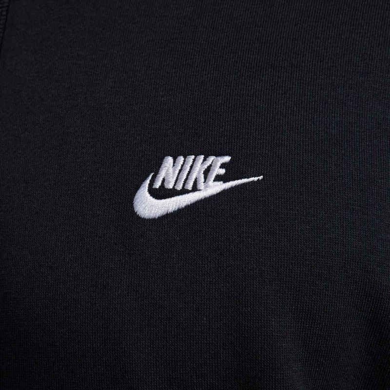 Men's sweatshirt Nike Club French Terry Pullover Hoodie black/black/white 7