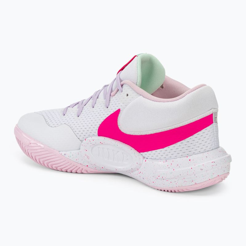 Women's volleyball shoes Nike Hyperquick Court Flight SE white/pink foam/violet mist/mint foam 3