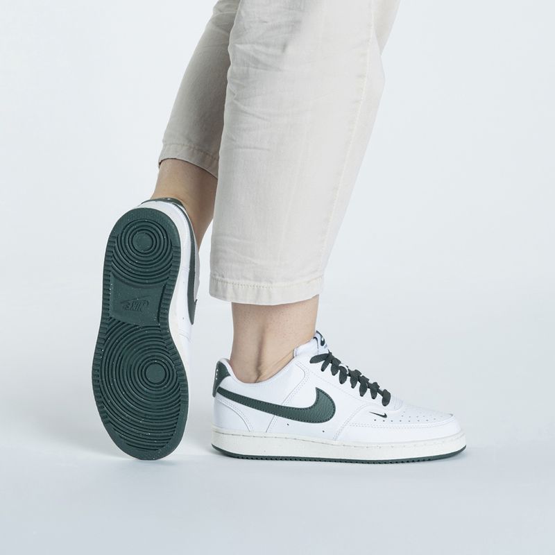 Nike Court Vision Low Next Nature women's shoes white / stadium green / sail / vintage green 2