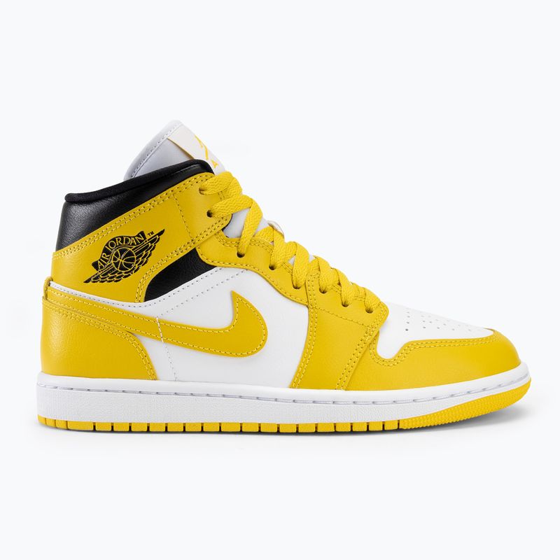 Nike Air Jordan 1 Mid women's shoes white/black/vivid sulfur 2