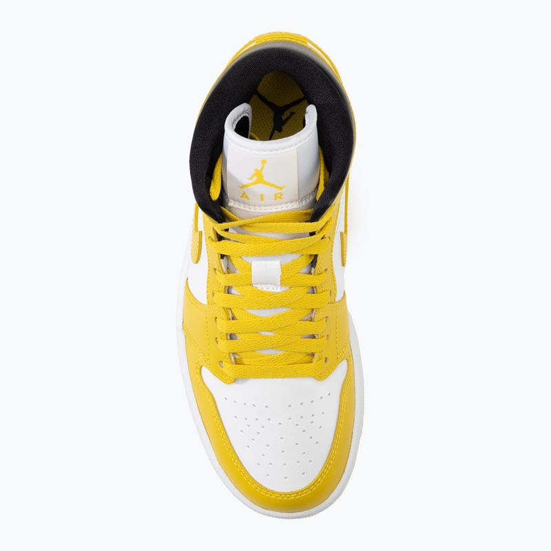 Nike Air Jordan 1 Mid women's shoes white/black/vivid sulfur 5