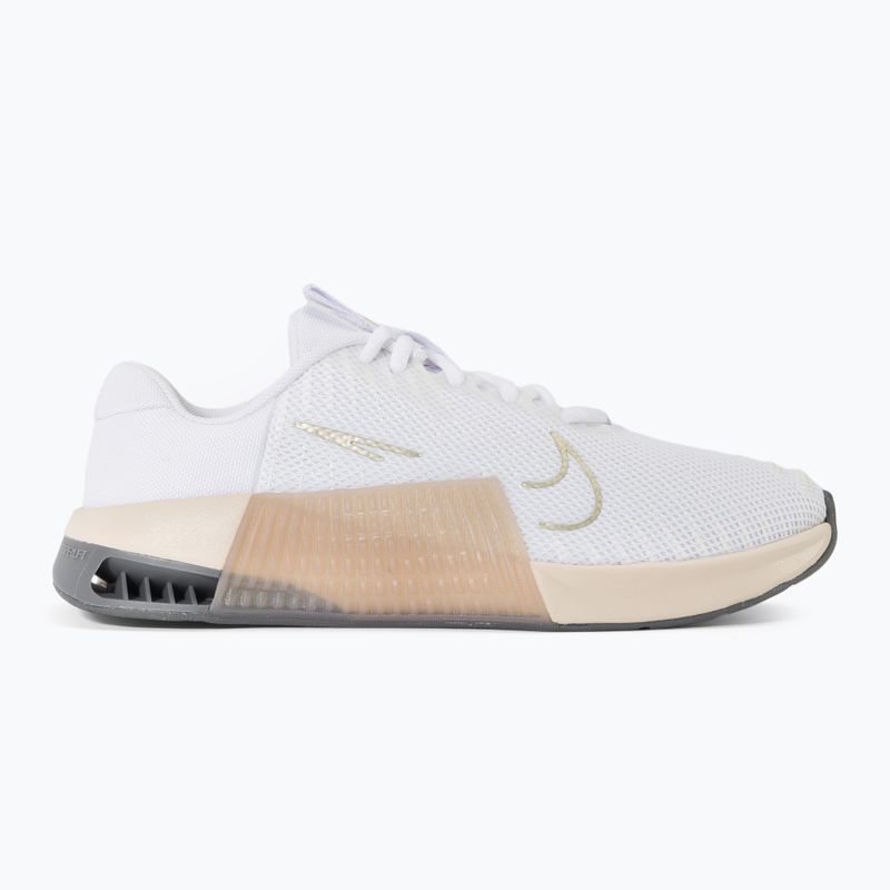 Women's training shoes Nike Metcon 9 white/metallic gold grain/sanddrift/white 2