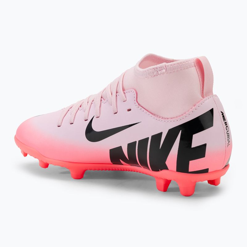 Nike Mercurial Superfly 9 Club FG/MG Junior pink foam/black children's football boots 3
