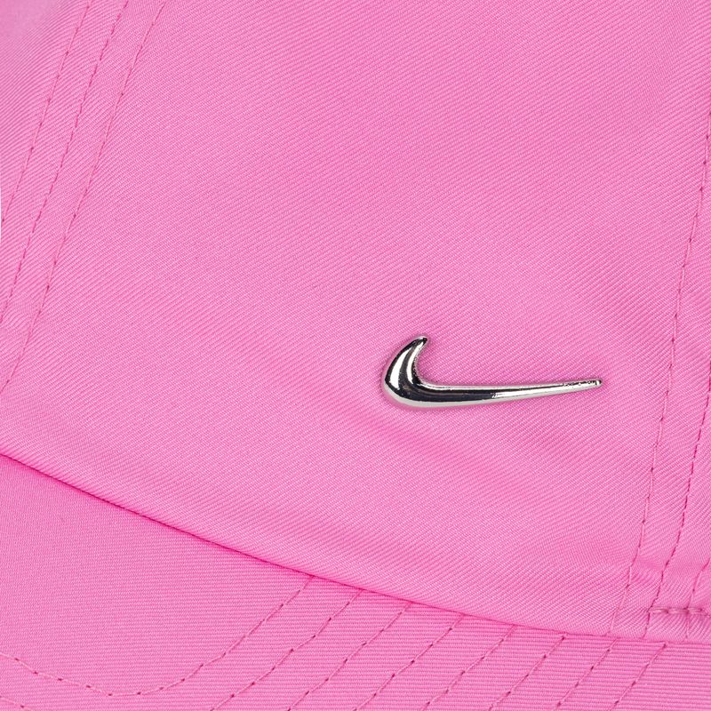 Nike Dri-Fit Club Unstructured Metal Swoosh cap playful pink/metallic silver 3