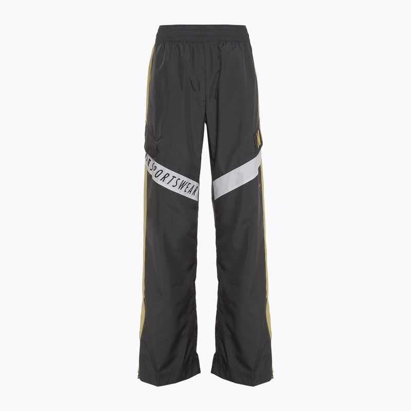 Women's Nike Sportswear Woven High-Waisted dark smoke grey/saturn gold/white trousers