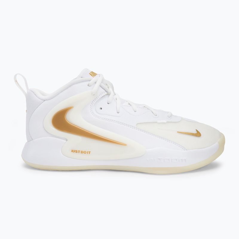 Nike React Hyperset 2 volleyball shoes white/white/metallic gold 2