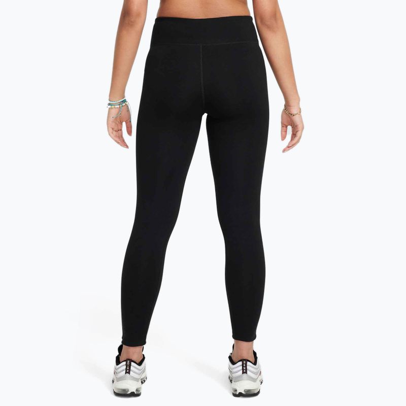 Children's leggings Nike Sportswear Classic High-Waisted black/white 3