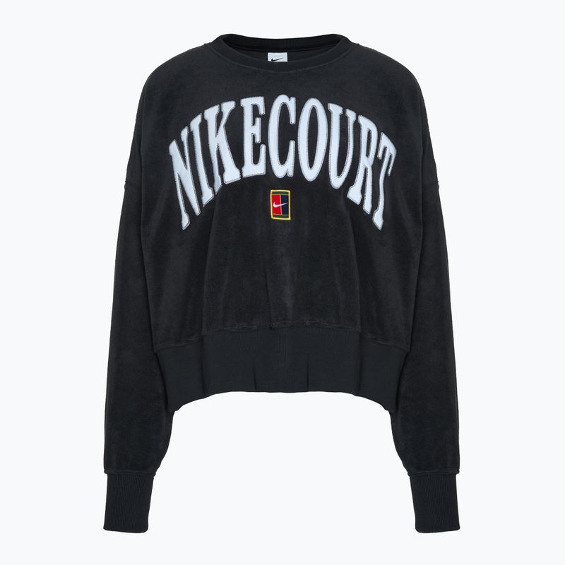 Women's tennis sweatshirt Nike Court Heritage OOS black / black / flat pewter / white