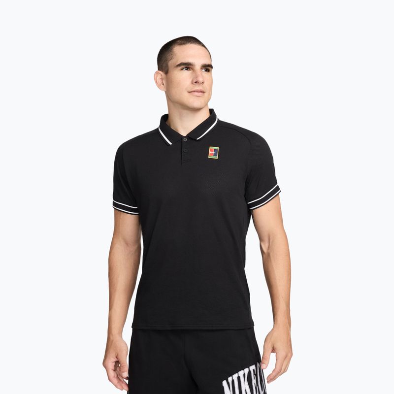 Men's tennis shirt Nike Court Heritage Polo black/white