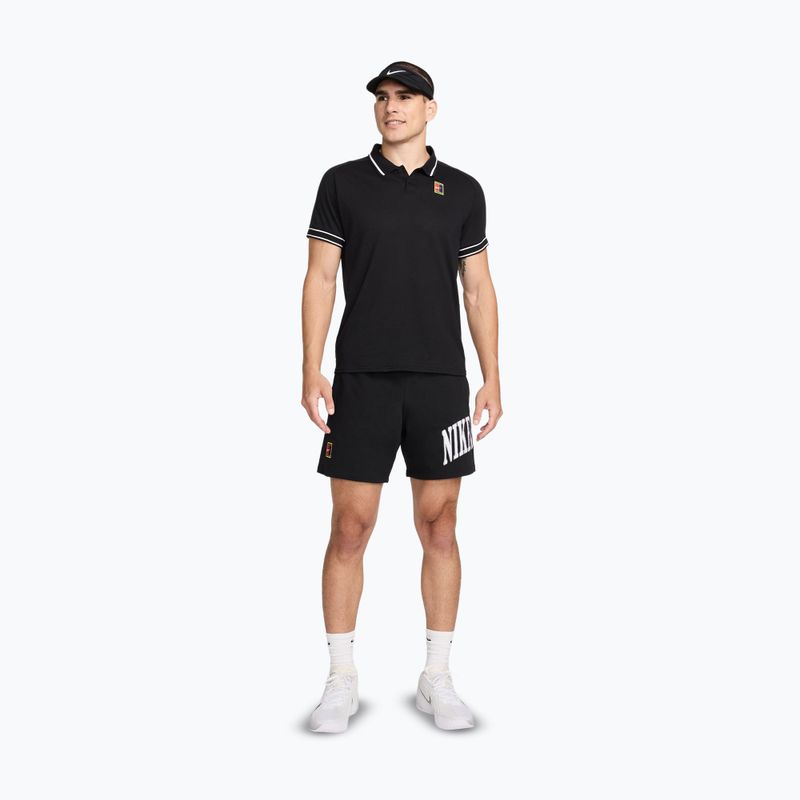 Men's tennis shirt Nike Court Heritage Polo black/white 2