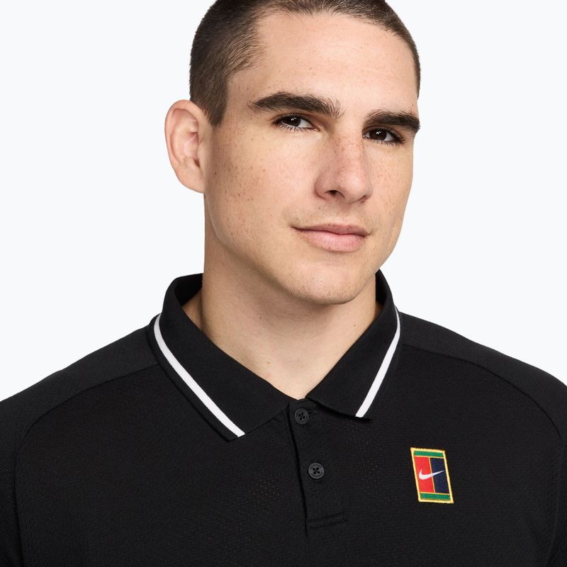 Men's tennis shirt Nike Court Heritage Polo black/white 4
