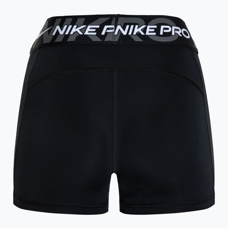 Women's training shorts Nike Pro Mid Rise 3" black/iron grey/white/white 2