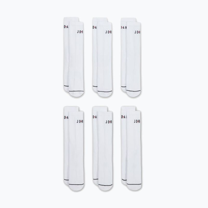 Nike Jordan Everyday Crew socks 6 pack white/gym red/black