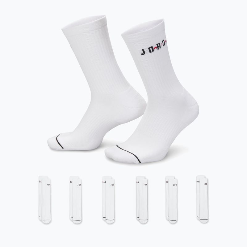 Socks  Jordan Everyday Crew 6 pairs white/gym red/black 8