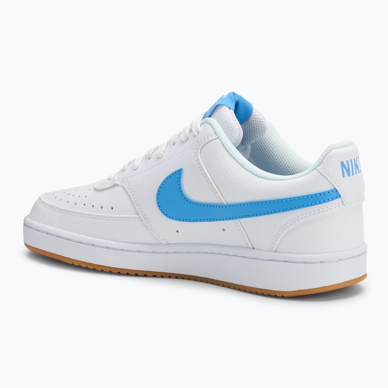 Men's Nike Court Vision Low white/gum yellow/university blue shoes 3