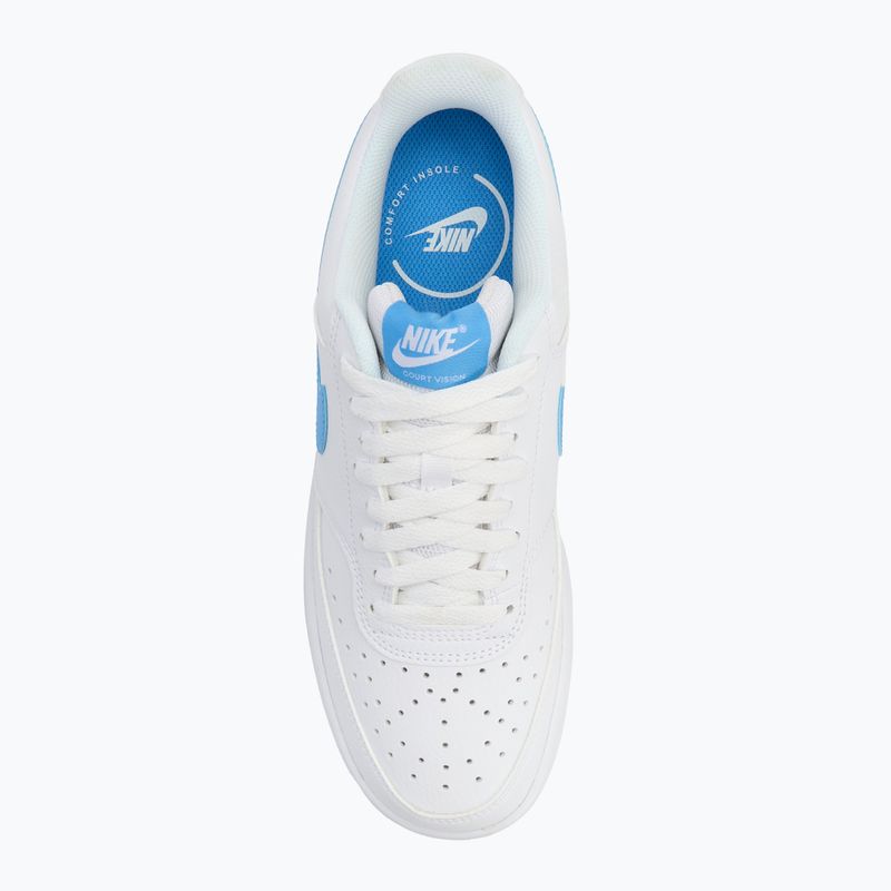 Men's Nike Court Vision Low white/gum yellow/university blue shoes 5