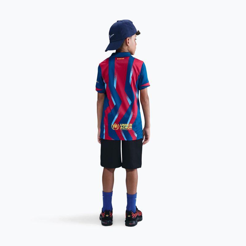 Children's football T-shirt Nike FC Barcelona 2025/26 Stadium Fourth gym blue/gym blue/salsa red/opti yellow 3
