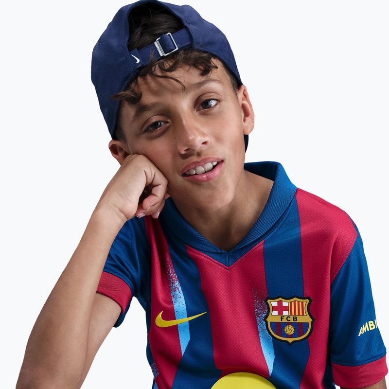 Children's football T-shirt Nike FC Barcelona 2025/26 Stadium Fourth gym blue/gym blue/salsa red/opti yellow 5