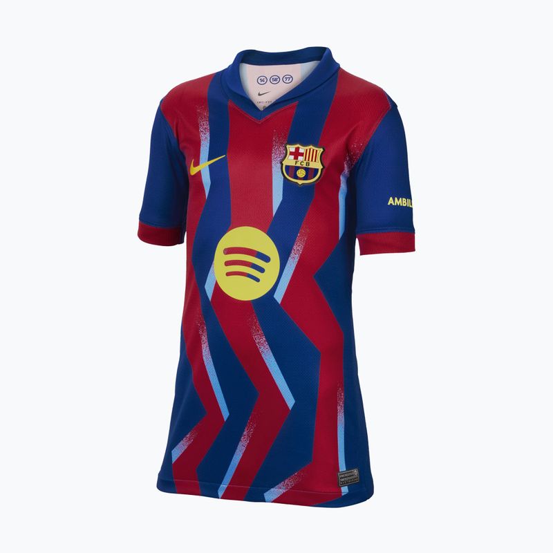 Children's football T-shirt Nike FC Barcelona 2025/26 Stadium Fourth gym blue/gym blue/salsa red/opti yellow 6