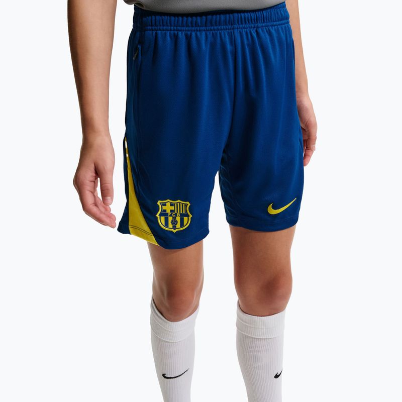 Children's football shorts Nike FC Barcelona Strike SE Jr gym blue/opti yellow/opti yellow 7