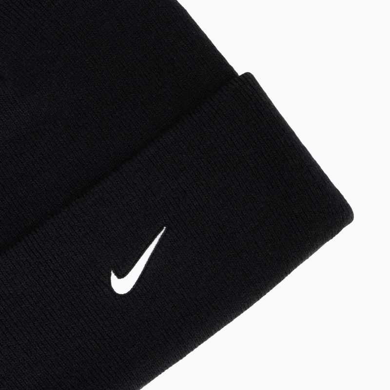 Winter hat Nike Peak Swoosh Beanie black/white 3