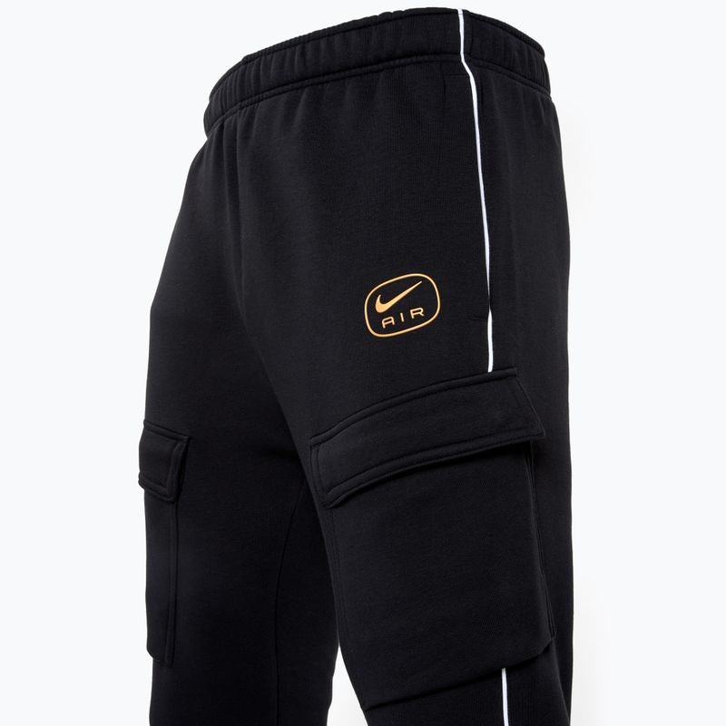 Men's Nike Air Fleece Cargo trousers black/metallic gold 3