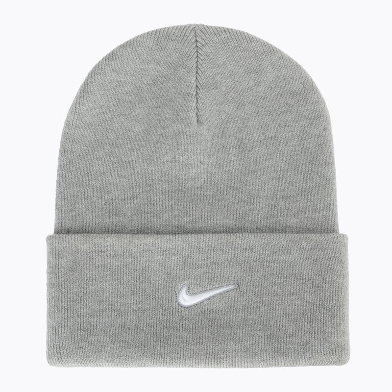 Winter hat Nike Peak Swoosh Beanie dark grey heather/white