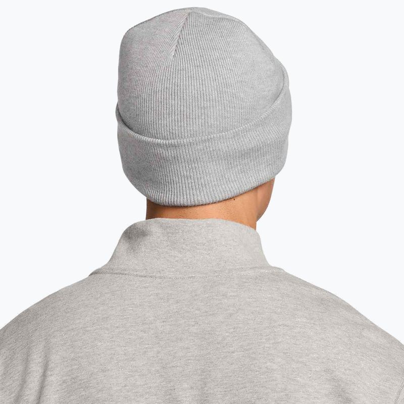 Winter hat Nike Peak Swoosh Beanie dark grey heather/white 3