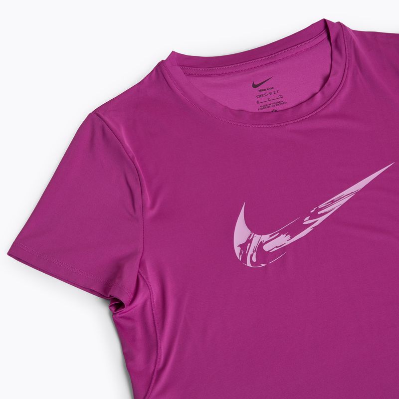 Women's Nike One Dri-Fit hot fuchsia / light wild mango running shirt 3