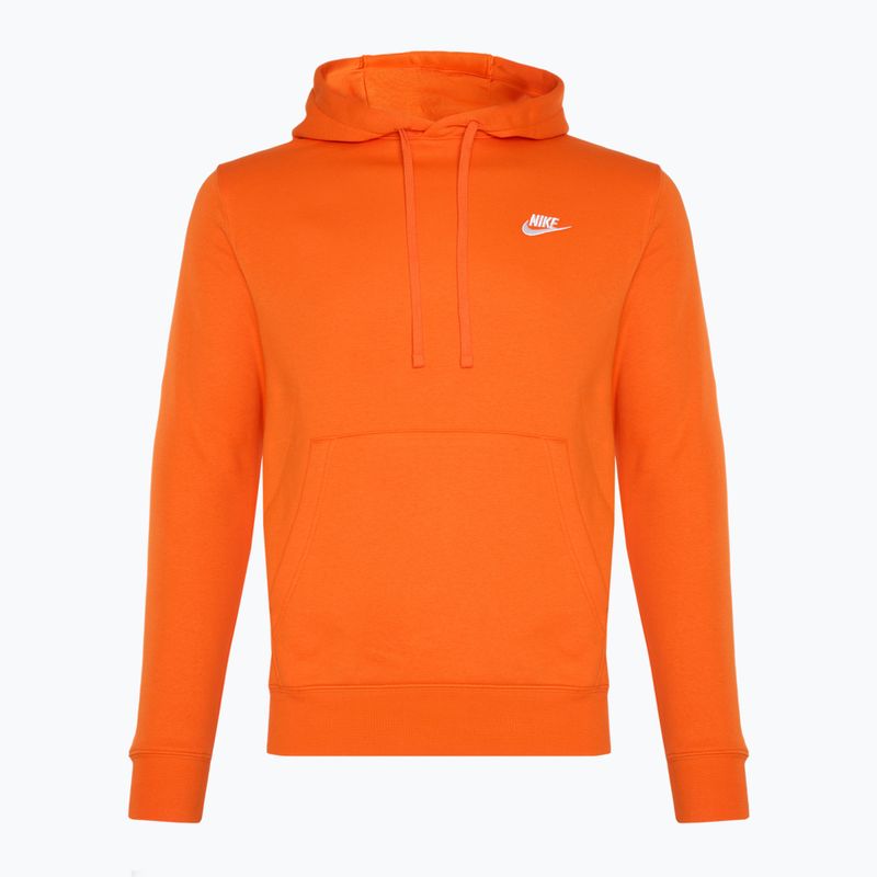 Men's Nike Sportswear Club Fleece Hoodie safety orange/ safety orange/ white