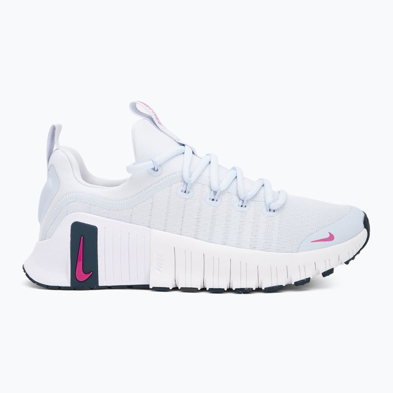 Nike Free Metcon 6 grey / armory navy / hot fuchsia women's training shoes 2