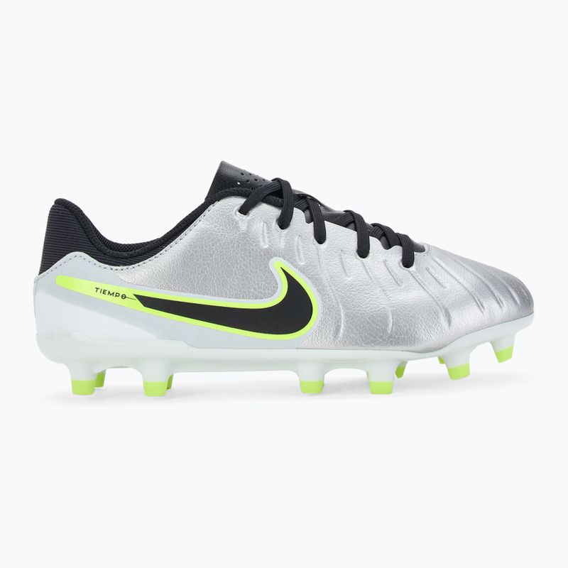 Nike Tiempo Legend 10 Academy FG/MG metallic silver/volt/black children's football boots 2