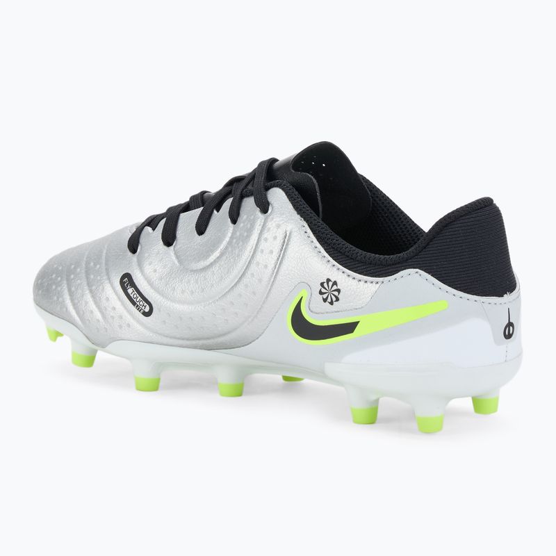 Nike Tiempo Legend 10 Academy FG/MG metallic silver/volt/black children's football boots 3