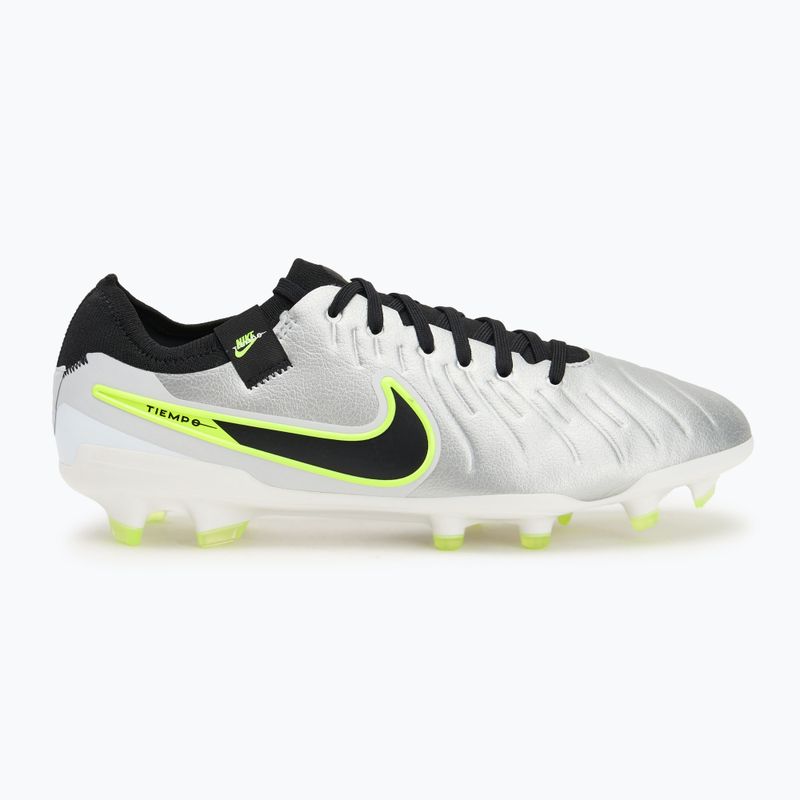 Men's football boots Nike Tiempo Legend 10 Pro FG metallic silver/volt/black 2