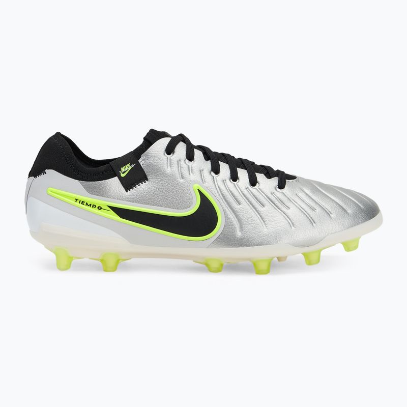 Nike Legend 10 Pro Ag-Pro men's football boots metallic silver/ volt/ black 2