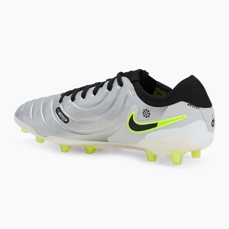 Nike Legend 10 Pro Ag-Pro men's football boots metallic silver/ volt/ black 3