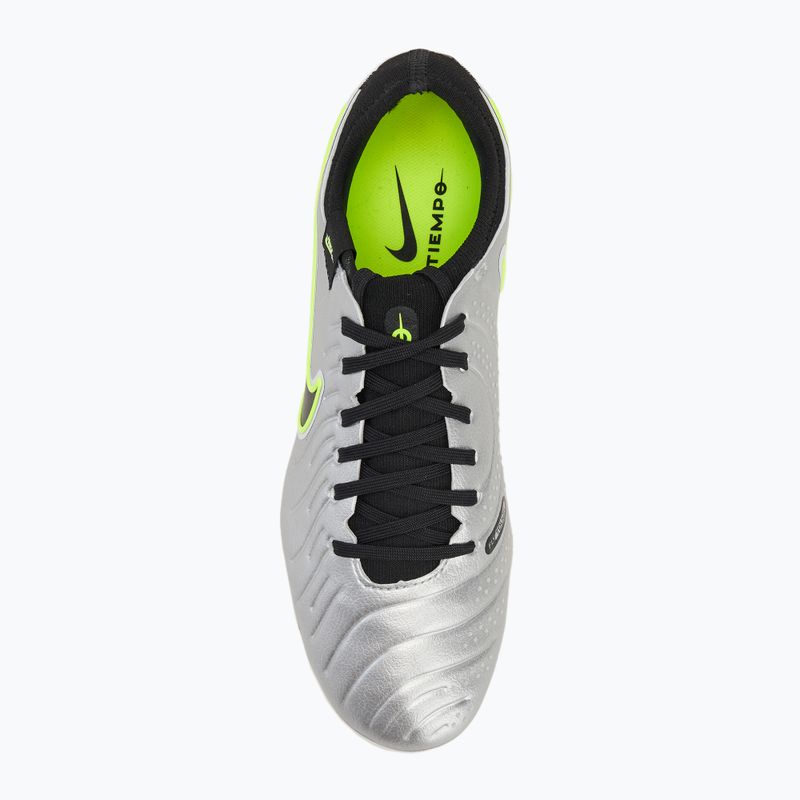 Nike Legend 10 Pro Ag-Pro men's football boots metallic silver/ volt/ black 5