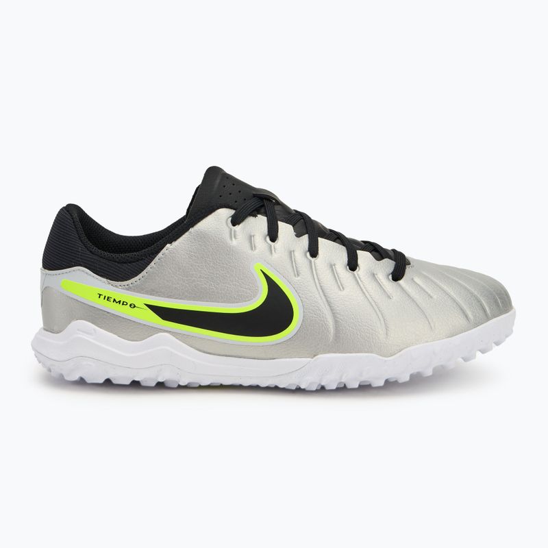 Nike Tiempo Legend 10 Academy TF children's football boots metallic silver/volt/black 2